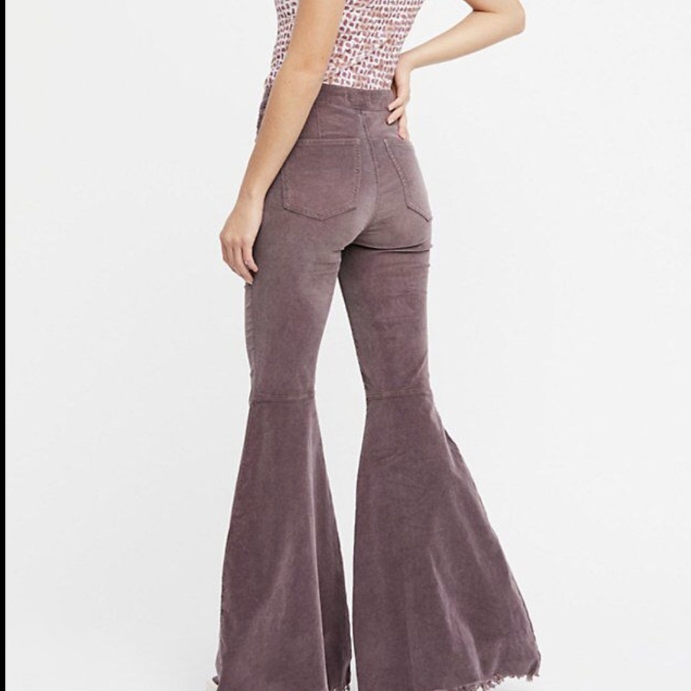 LAST CHANCE ~ Just Float On Free People Corduroy Flares Dusty Lavender